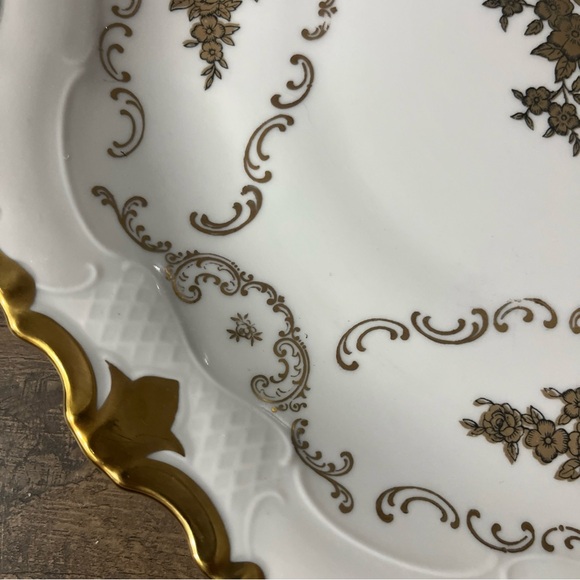 Reichenbach Germany Serving Plate Embossed Gold Floral & Intricate Rim 12.5” - Picture 7 of 13